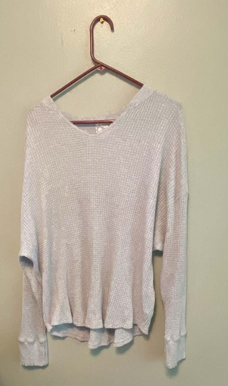 OFFLINE by Aerie Waffle Knit Thermal Long Sleeve Pullover Top